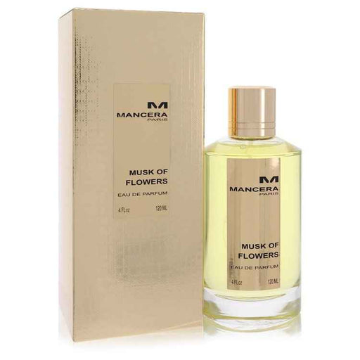 Musk of Flowers by Mancera Eau De Parfum spray for women, 4 oz bottle with elegant floral design.