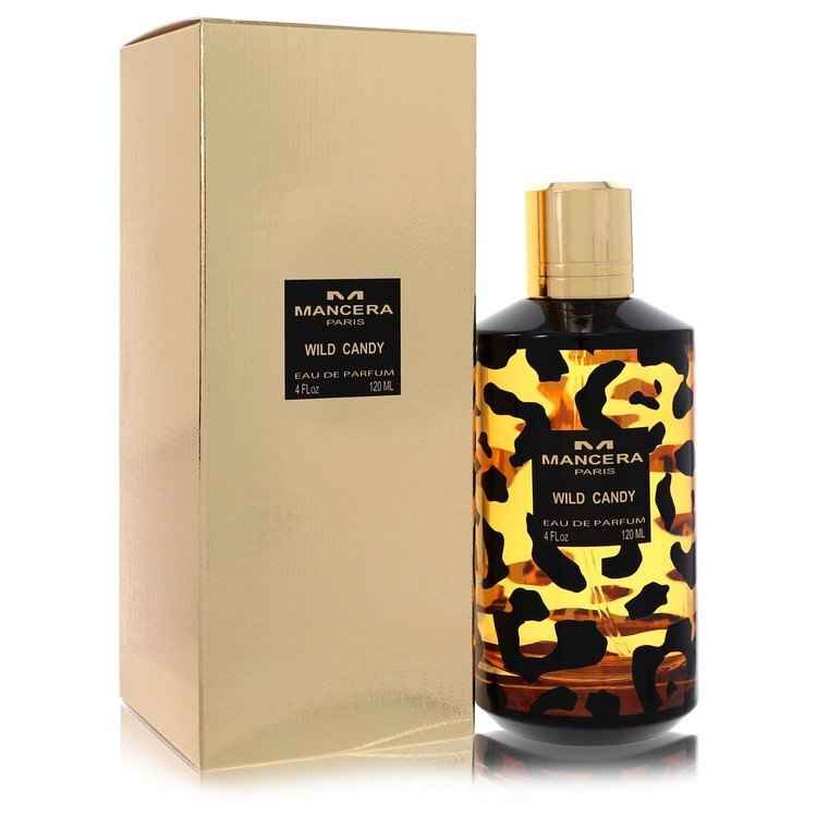Wild Candy by Mancera women's Eau De Parfum spray, 4 oz, featuring a sleek bottle with floral and fruity scent accents.