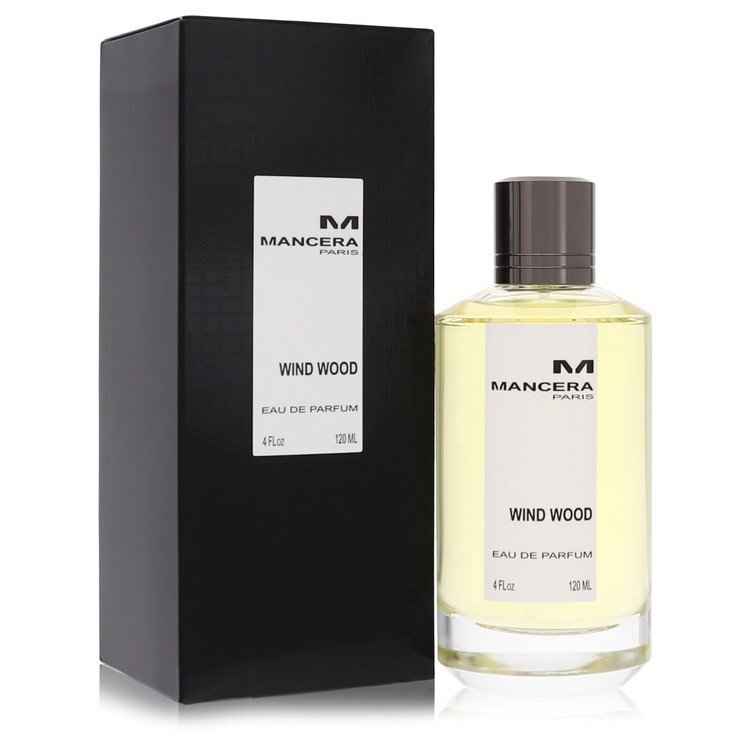 Mancera Wind Wood Eau De Parfum spray for men, 4 oz bottle with elegant packaging and branding visible.