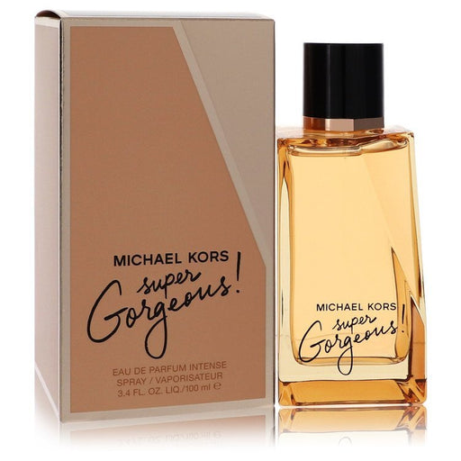 Michael Kors Super Gorgeous Eau De Parfum Intense Spray 3.4 oz bottle with elegant design, perfect for women.