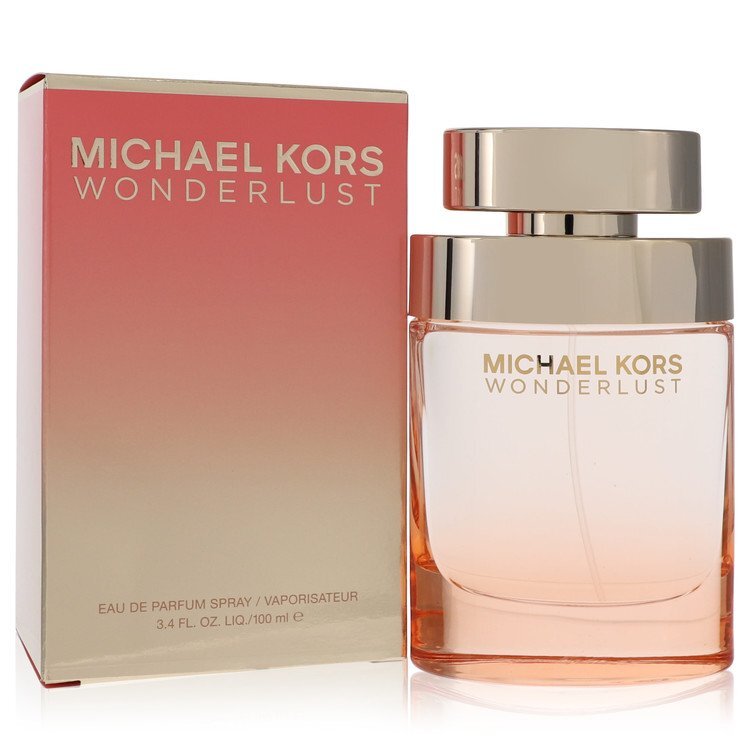 Wonderlust by Michael Kors Eau De Parfum Spray 3.4 oz bottle with elegant design and floral fragrance.