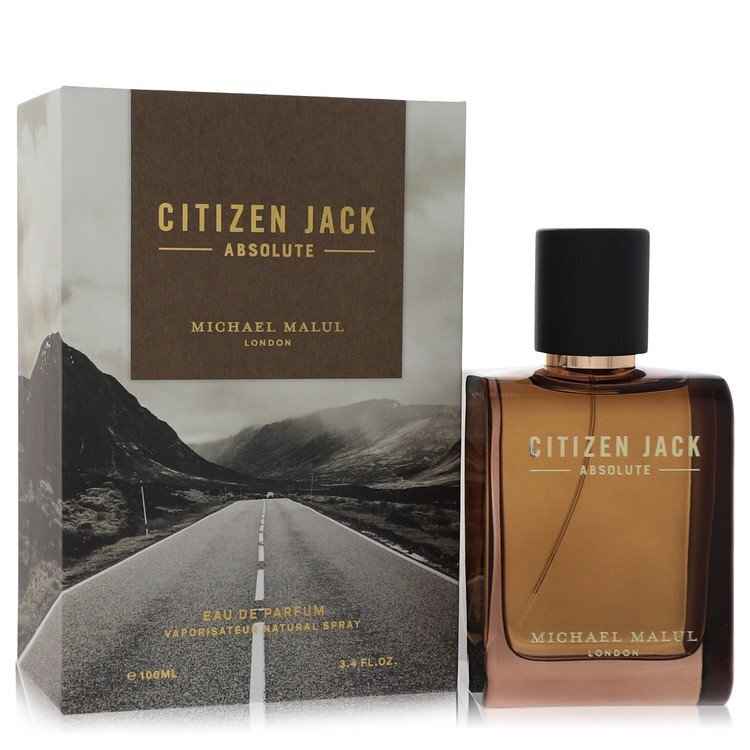 Citizen Jack Absolute by Michael Malul Eau de Parfum spray for men, 3.4 oz bottle with sleek packaging.