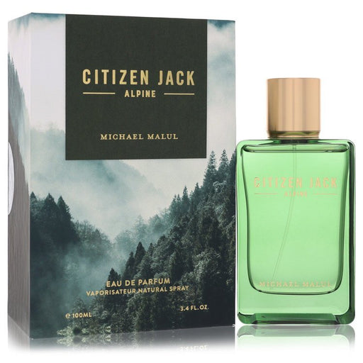Michael Malul Citizen Jack Alpine Eau De Parfum spray for men in 3.4 oz bottle, featuring fresh masculine fragrance.
