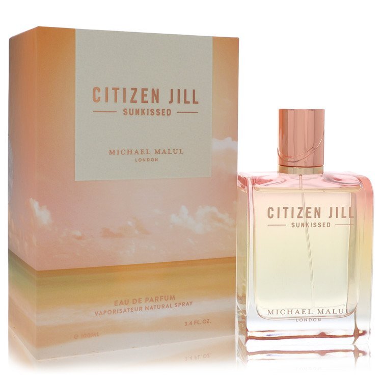 Michael Malul Citizen Jill Sunkissed Eau De Parfum spray for women, 3.4 oz bottle with floral and citrus notes.