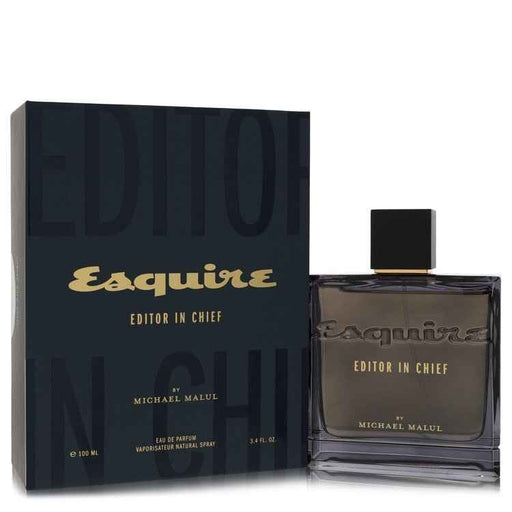 Michael Malul Esquire Editor in Chief Eau De Parfum Spray for men, 3.4 oz bottle with sleek design.