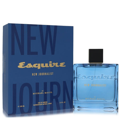 Michael Malul Esquire New Journalist Eau De Parfum spray for men, 3.4 oz bottle with sleek packaging and modern design.