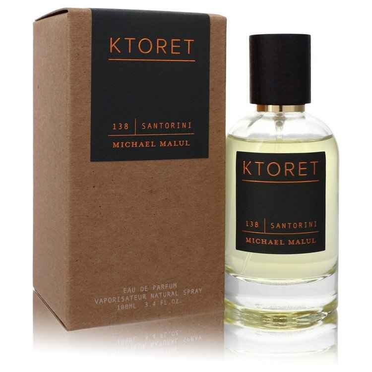 Michael Malul Ktoret 138 Santorini Eau De Parfum spray for men, 3.4 oz bottle with elegant packaging and brand logo visible