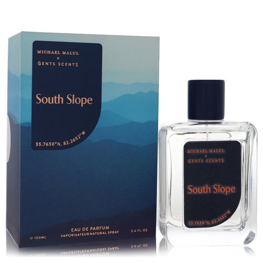 Michael Malul South Slope Eau De Parfum Spray for Men, 3.4 oz bottle, elegant fragrance with a sleek design.