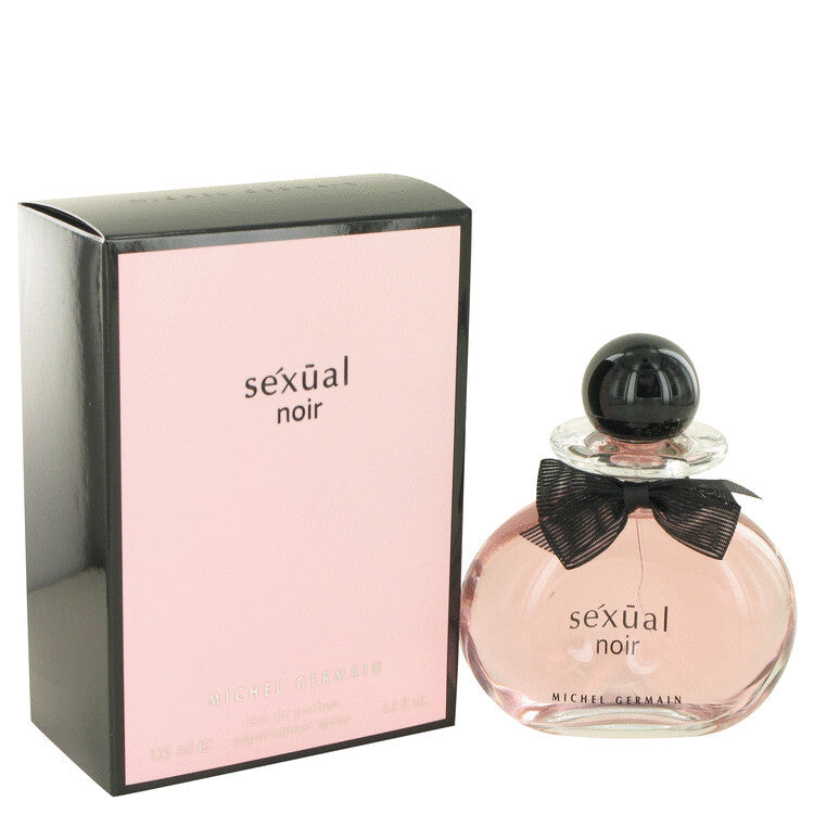 Michel Germain Sexual Noir Eau De Parfum spray for women, 4.2 oz bottle, featuring elegant design and floral fragrance.