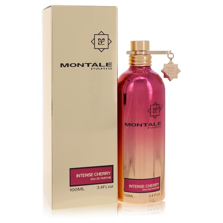 Montale Intense Cherry Eau De Parfum Spray 3.4 oz bottle with a vibrant red cherry design.