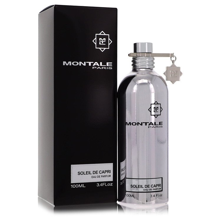 Montale Soleil De Capri Eau De Parfum Spray 3.3 oz bottle with a tropical floral design, perfect for women.