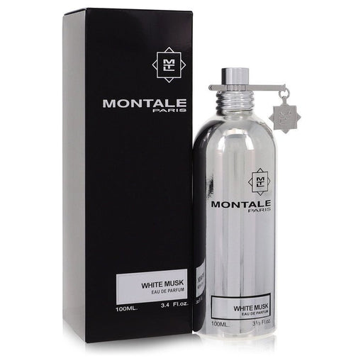 Montale White Musk Eau De Parfum Spray 3.3 oz bottle for women with a sleek design and elegant label.