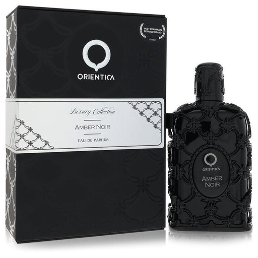 Amber Noir by Orientica Eau de Parfum spray, 2.7 oz, featuring amber and floral notes, suitable for men and unisex.