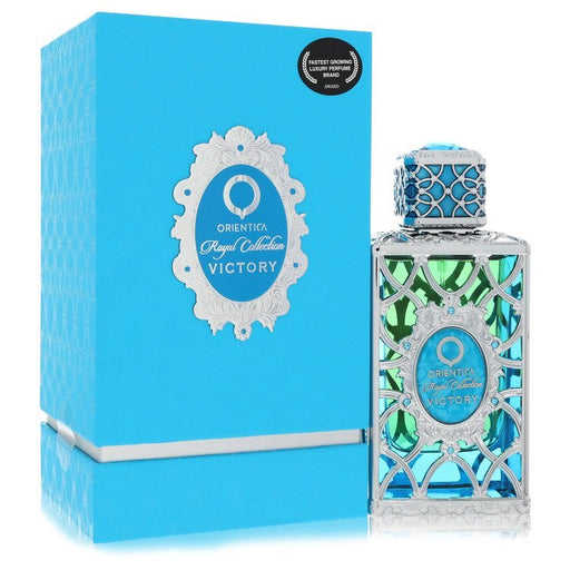 Victory by Orientica Eau De Parfum spray 2.7 oz, unisex fragrance with sleek bottle design, suitable for men and women.