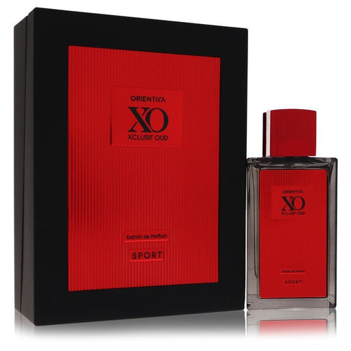 Orientica XO Xclusif Oud Sport unisex parfum bottle, 2 oz, featuring sleek design and elegant branding for men and women.