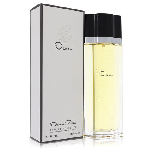 Oscar by Oscar De La Renta Eau De Toilette spray for women, 6.7 oz bottle with elegant packaging and floral design.