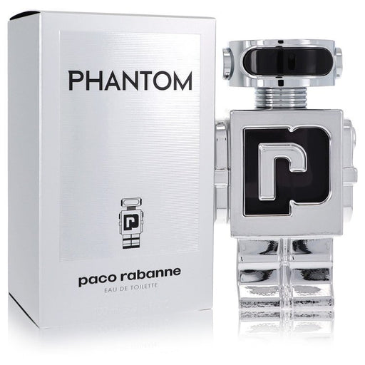 Phantom by Paco Rabanne Eau De Toilette Spray 3.4 oz bottle showcasing a modern design for men.