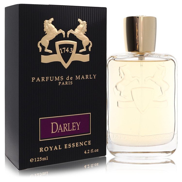 Darley by Parfums de Marly Eau de Parfum spray for women, 4.2 oz, elegant perfume bottle with gold accents.