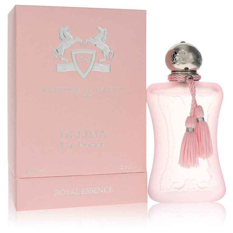 Delina La Rosee by Parfums De Marly Eau De Parfum spray for women, 2.5 oz bottle with floral and rosy fragrance.