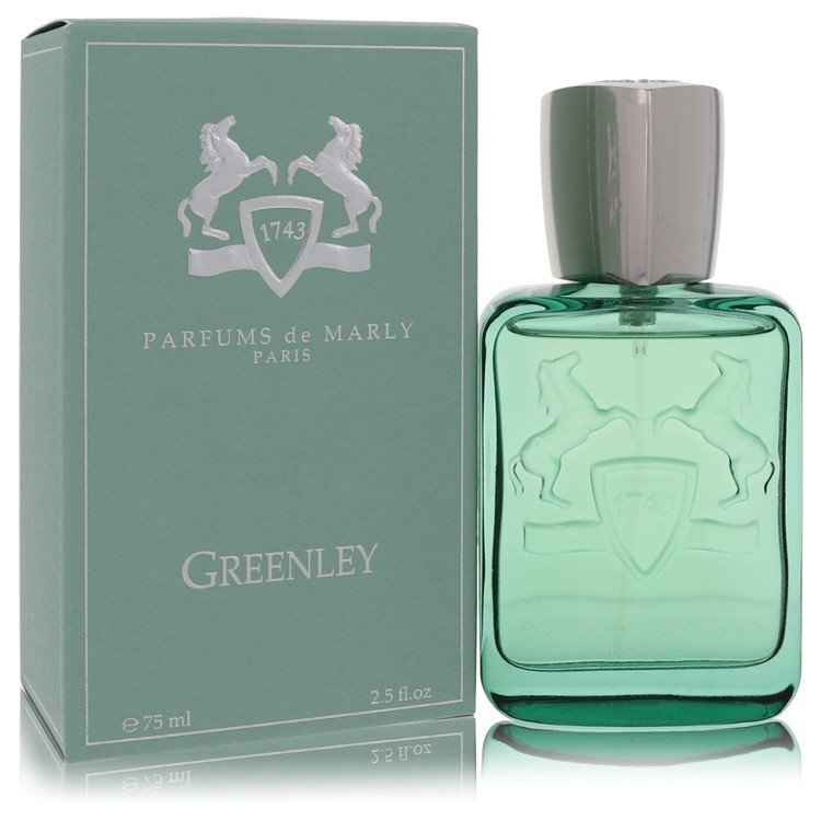 Greenley Eau De Parfum Spray by Parfums De Marly, 2.5 oz, for men and unisex, featuring a sleek bottle design.