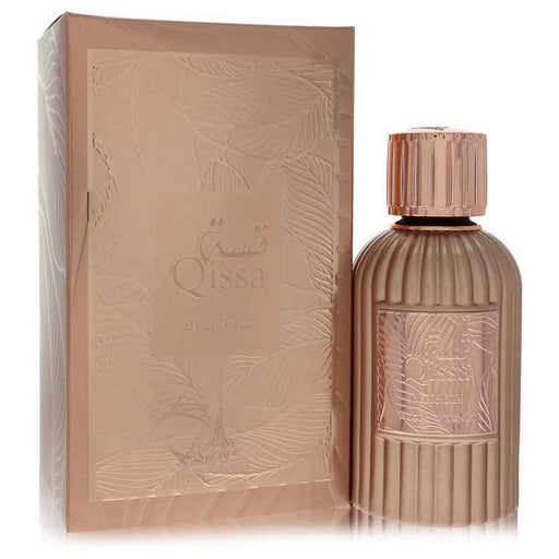 Qissa Delicious Eau de Parfum Spray by Paris Corner for women, 3.4 oz bottle with elegant floral fragrance design.