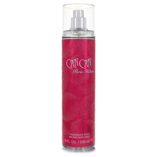 Can Can by Paris Hilton body mist for women, 8 oz bottle with elegant pink and gold design, featuring floral accents.