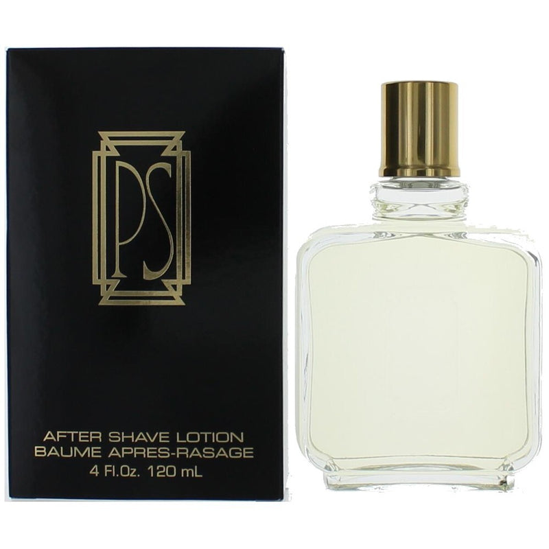 Paul Sebastian PS men's after shave lotion splash, 4 oz bottle, with classic fragrance and sleek packaging.