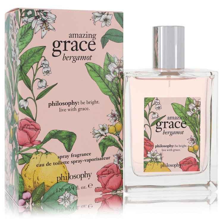 Philosophy Amazing Grace Bergamot eau de toilette spray for women, 4 oz, featuring elegant fragrance packaging.