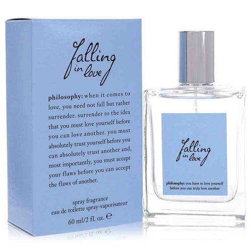 Falling In Love by Philosophy Eau De Toilette spray for women, 2 oz bottle with elegant design and floral fragrance.
