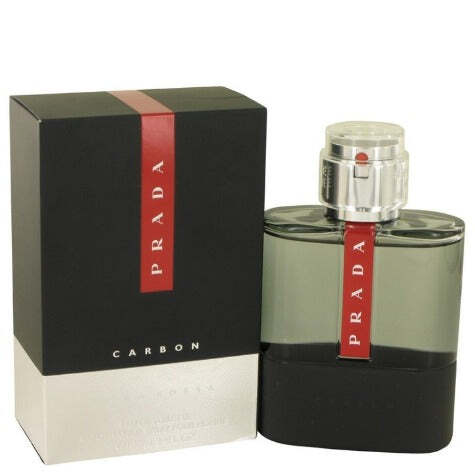 Prada Luna Rossa Carbon men's cologne 1.7 oz bottle, sleek design, for a modern and sophisticated fragrance.
