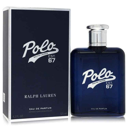 Ralph Lauren Polo 67 Eau De Parfum spray for men, 4.2 oz bottle with sleek design and Ralph Lauren branding.