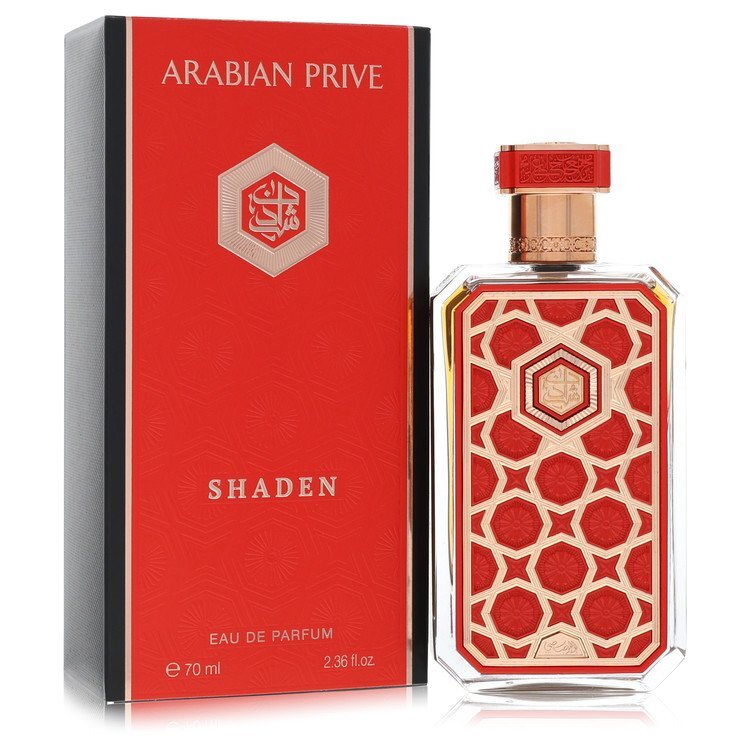 Rasasi Arabian Prive Shaden Eau De Parfum spray bottle for men, showcasing elegant design and 2.36 oz size.