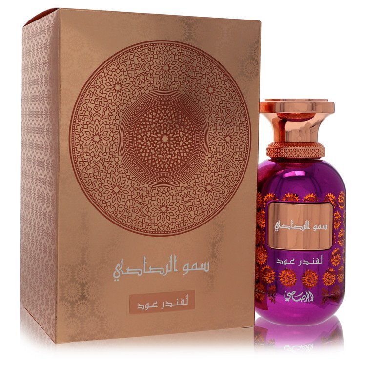Rasasi Somow Al Lavender Eau De Parfum Spray 3.38 oz bottle, featuring elegant lavender design for men and women.