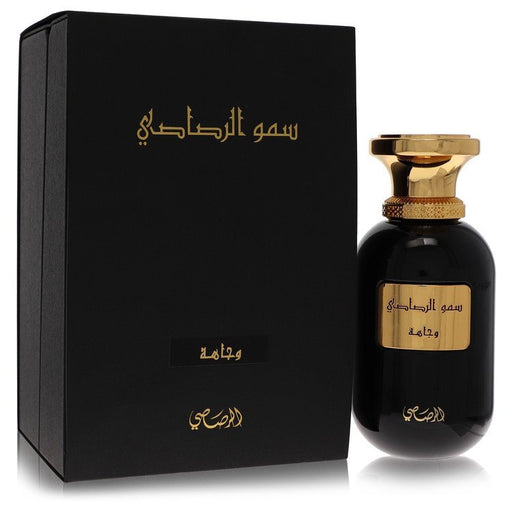 Rasasi Wajaha Oudh Moattar Somow Al Eau De Parfum Spray bottle, 3.4 oz, elegantly designed for both men and women.