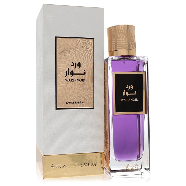 Rasasi Ward Noir Eau De Parfum Spray 6.76 oz for men in elegant black bottle with gold accents.
