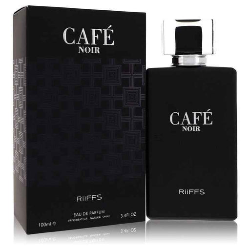 Riiffs Café Noire Eau de Parfum Spray for Men, 3.4 oz, featuring a dark, sophisticated fragrance bottle.