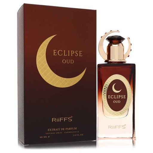Riiffs Eclipse Oud extrait de parfum spray for men and unisex, 2 oz, featuring dark, woody, and aromatic scent notes.