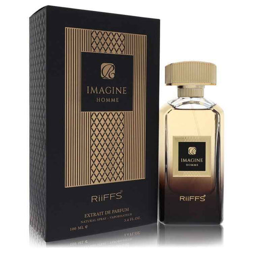 Imagine Homme by Riiffs men's perfume spray, 3.4 oz bottle, featuring a sleek design and elegant fragrance for men.