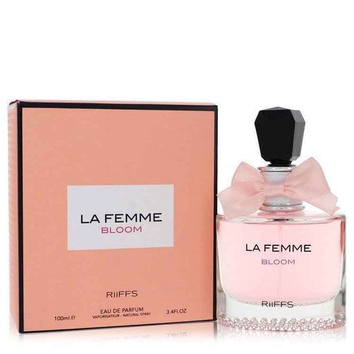Riiffs La Femme Bloom Eau de Parfum spray for women, 3.4 oz, featuring floral and fresh fragrance notes.