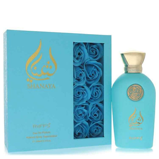 Riiffs Shanaya Eau De Parfum spray for women, 3.4 oz bottle, elegant perfume with floral and fruity notes.