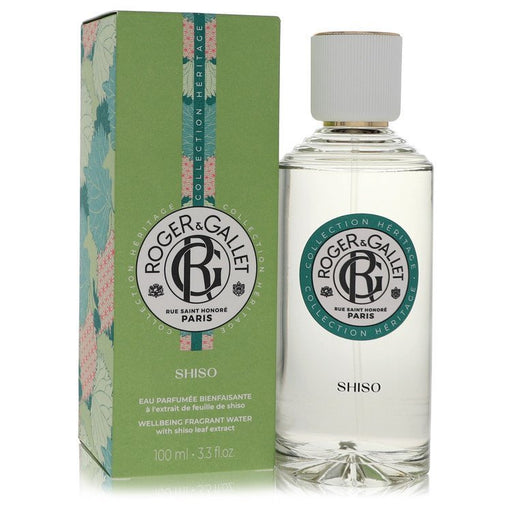 Shiso by Roger & Gallet fragrance water bottle with a fresh, green design, suitable for both men and women.
