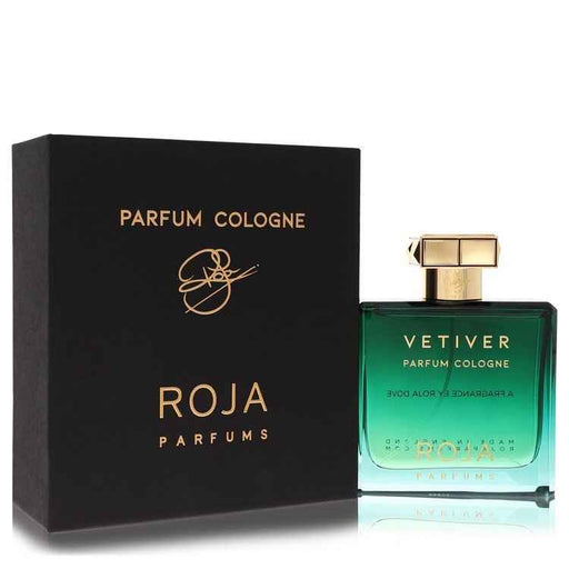 Roja Parfums Vetiver cologne spray for men, 3.4 oz bottle, elegant packaging with a minimalist design.