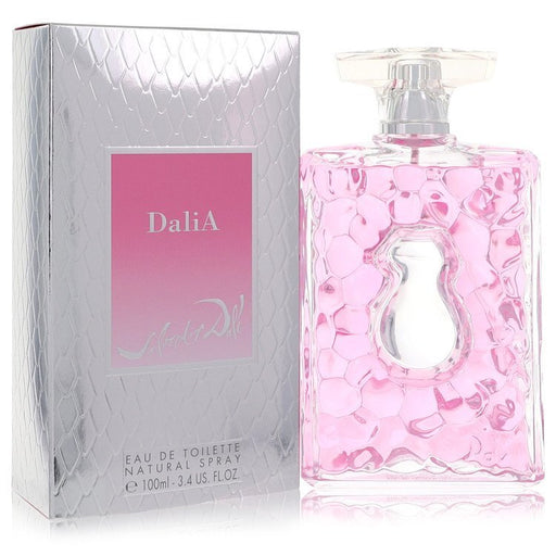 Salvador Dali Dalia Eau De Toilette Spray 3.4 oz bottle with floral design and elegant cap, perfect for women.