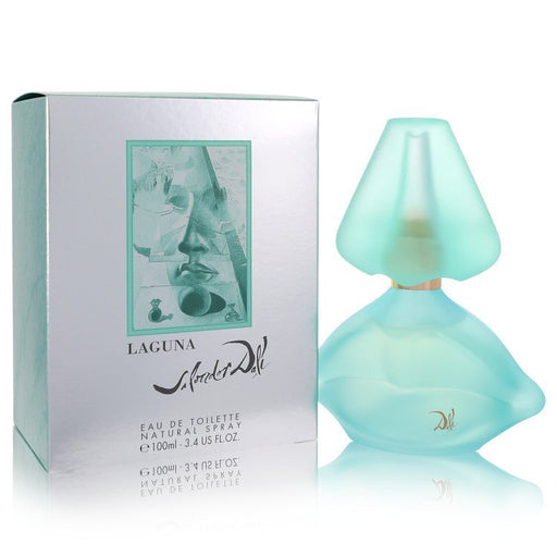 Salvador Dali Laguna Eau de Toilette Spray 3.4 oz bottle with elegant design, featuring a blue and gold color scheme.