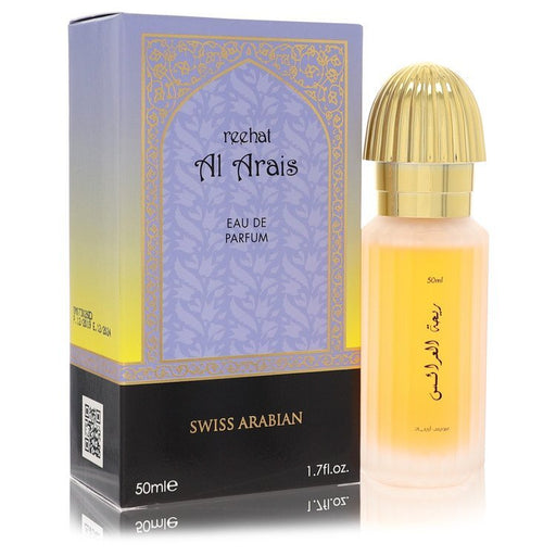 Reehat Al Arais Swiss Arabian Eau De Parfum spray for men in 1.7 oz bottle, featuring elegant packaging and branding.