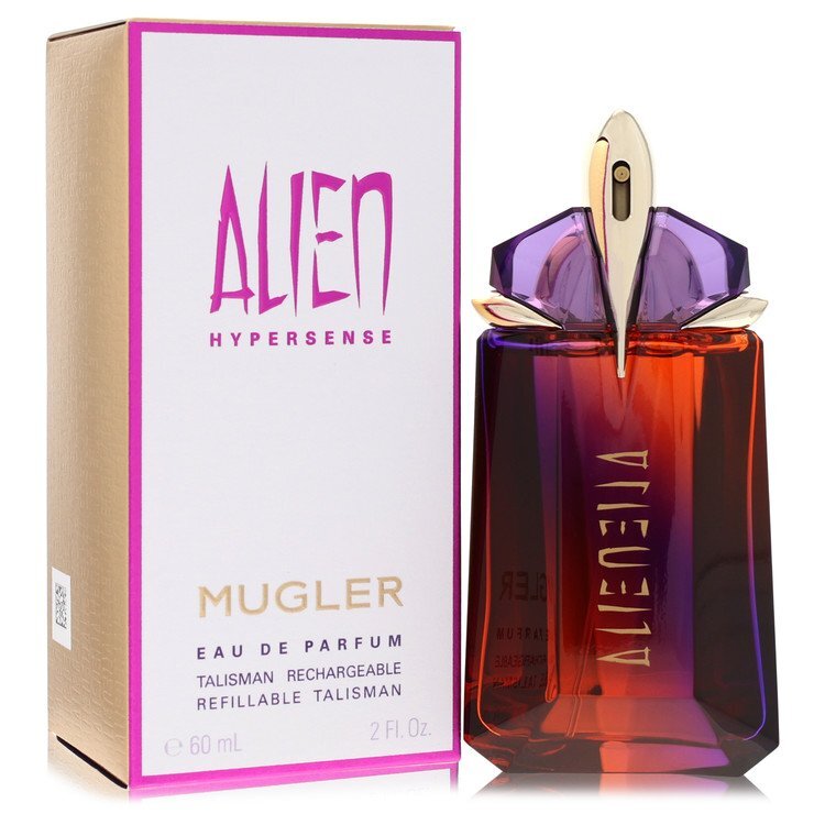 Thierry Mugler Alien Hypersense Eau de Parfum spray for women, 2 oz refillable bottle with sleek design.