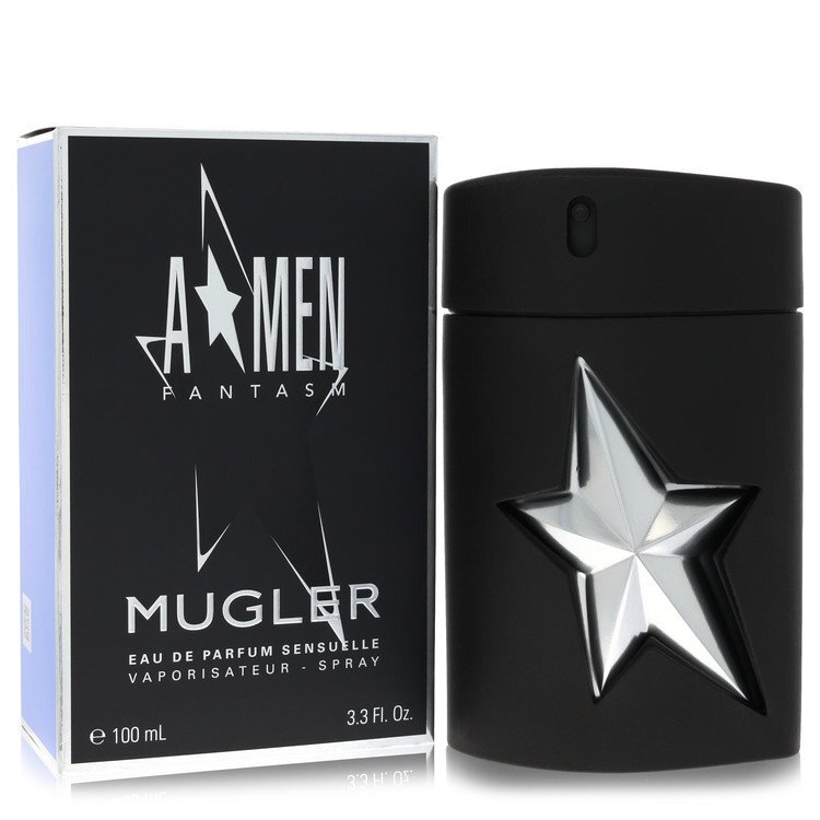 Thierry Mugler Angel Fantasm Eau De Parfum Spray 3.4 oz for men with a star-shaped bottle design.