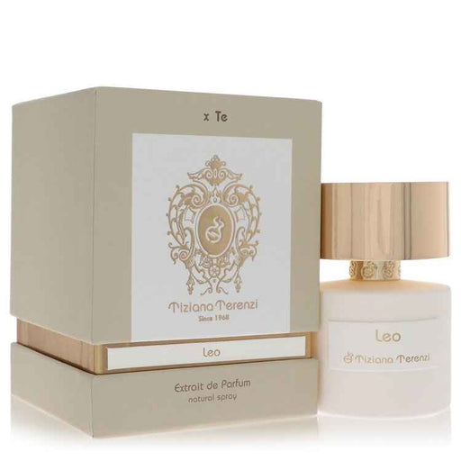 Leo by Tiziana Terenzi Extrait de Parfum spray for men, 3.38 oz, elegant glass bottle with Tiziana Terenzi branding.