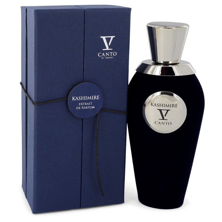 V Canto Kashimire V extrait de parfum spray 3.38 oz for women and unisex, elegant bottle with gold accents and floral design.