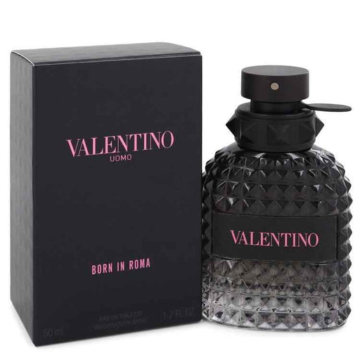 Valentino Uomo Born In Roma Eau De Toilette spray for men, 1.7 oz bottle, featuring sleek design and modern branding.